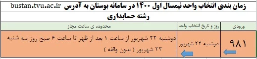 زمانبندی انتخاب واحد نیمسال اول 1400 در سامانه بوستان اعلام شد . 3
