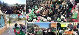 تشییع باشکوه شهید خوشنام با خیل عظیم مردم شهید پرور و ولایت مدار شهرستان بهشهر در آموزشکده ملی مهارت امام خمینی (ره) بهشهر  2