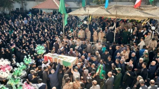 تشییع باشکوه شهید خوشنام با خیل عظیم مردم شهید پرور و ولایت مدار شهرستان بهشهر در آموزشکده ملی مهارت امام خمینی (ره) بهشهر  5