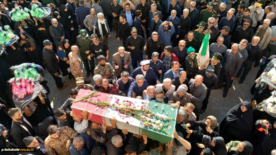 تشییع باشکوه شهید خوشنام با خیل عظیم مردم شهید پرور و ولایت مدار شهرستان بهشهر در آموزشکده ملی مهارت امام خمینی (ره) بهشهر  6